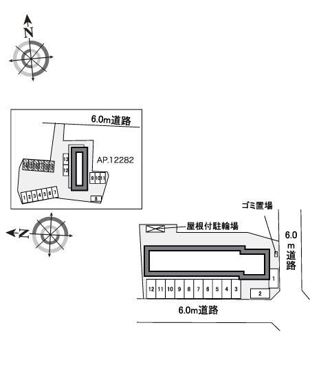 フリューリング(40497)の駐車配置図
