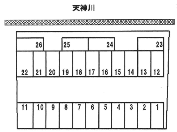 西津田三島駐車場の駐車配置図