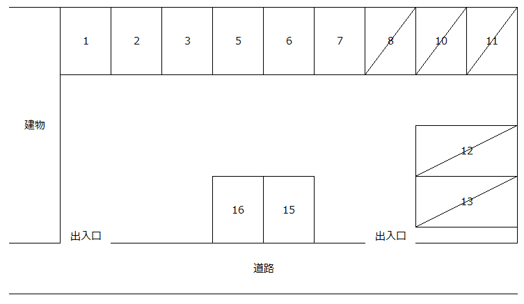 山口パーキングの駐車配置図