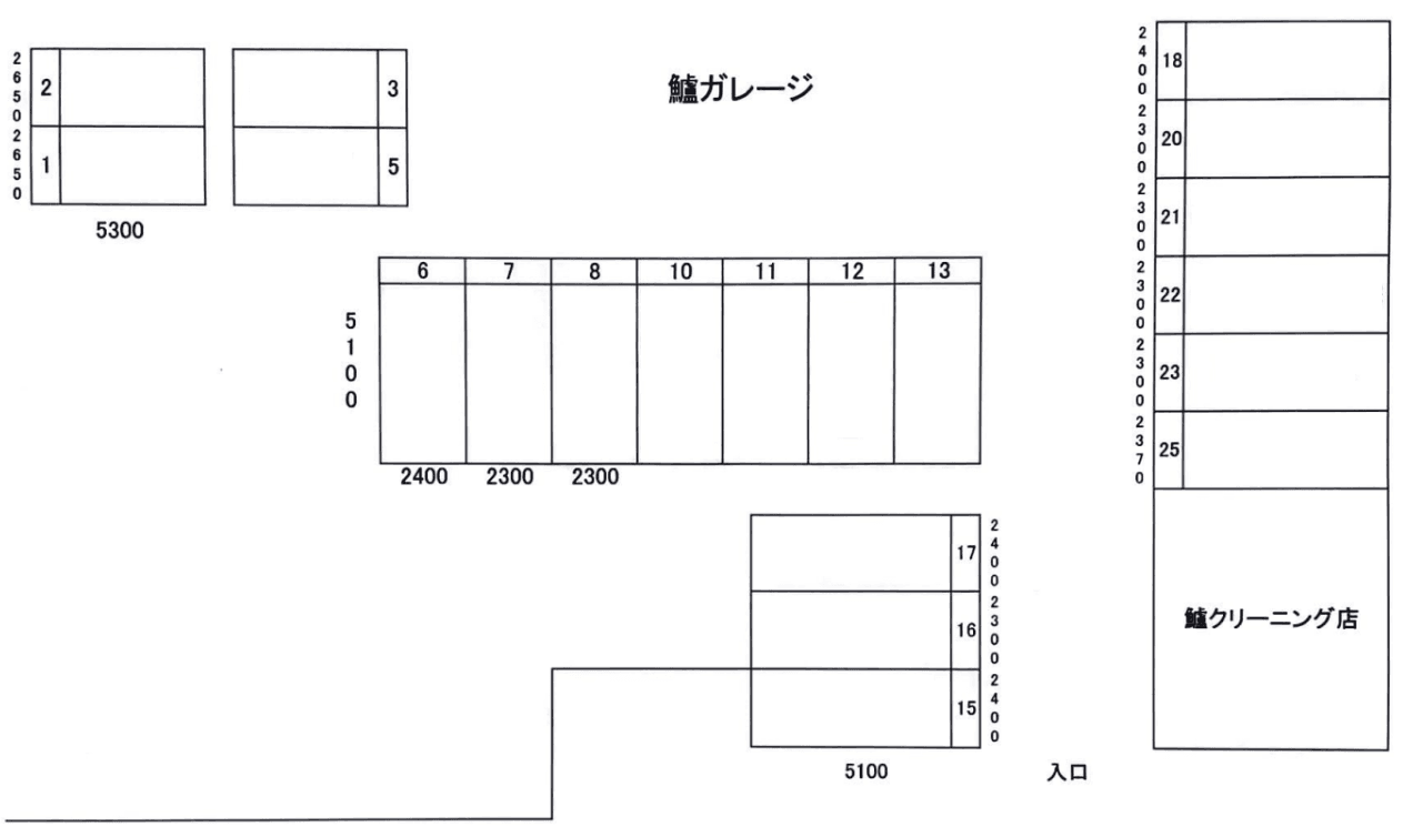 鱸ガレージの駐車配置図