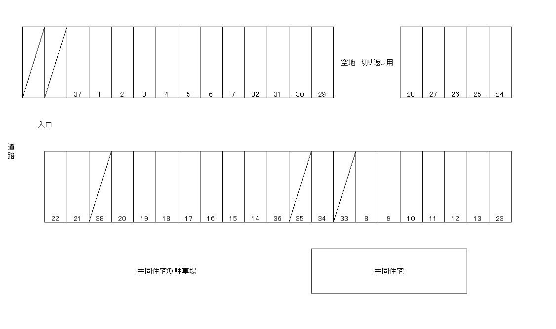 高橋駐車場の駐車配置図