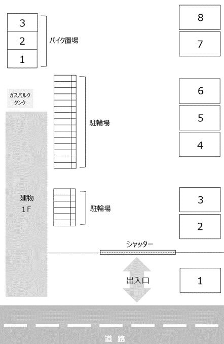 高宮ﾗ･ﾙｰｽの駐車配置図