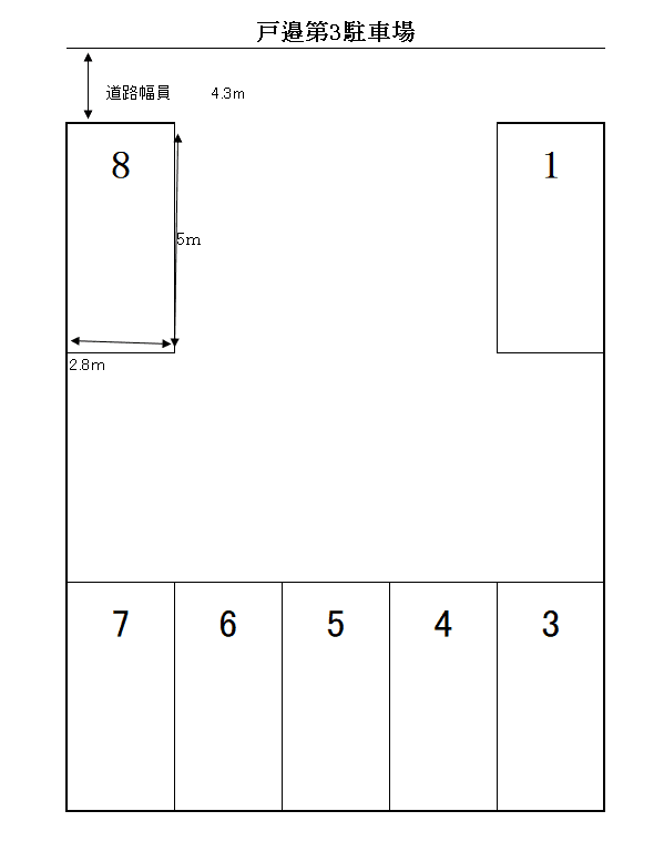 戸邉駐車場（第3）の駐車配置図