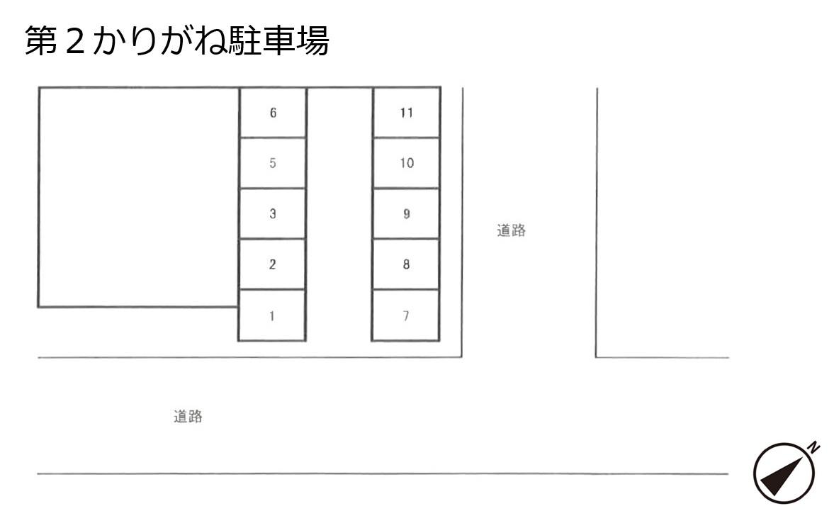 第２かりがね駐車場の駐車配置図