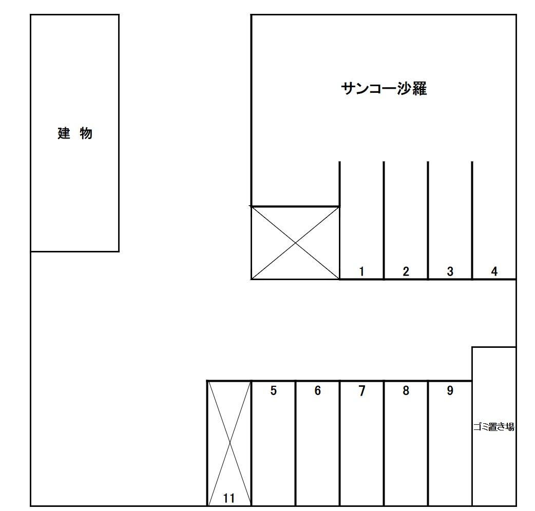 サンコー沙羅の駐車配置図