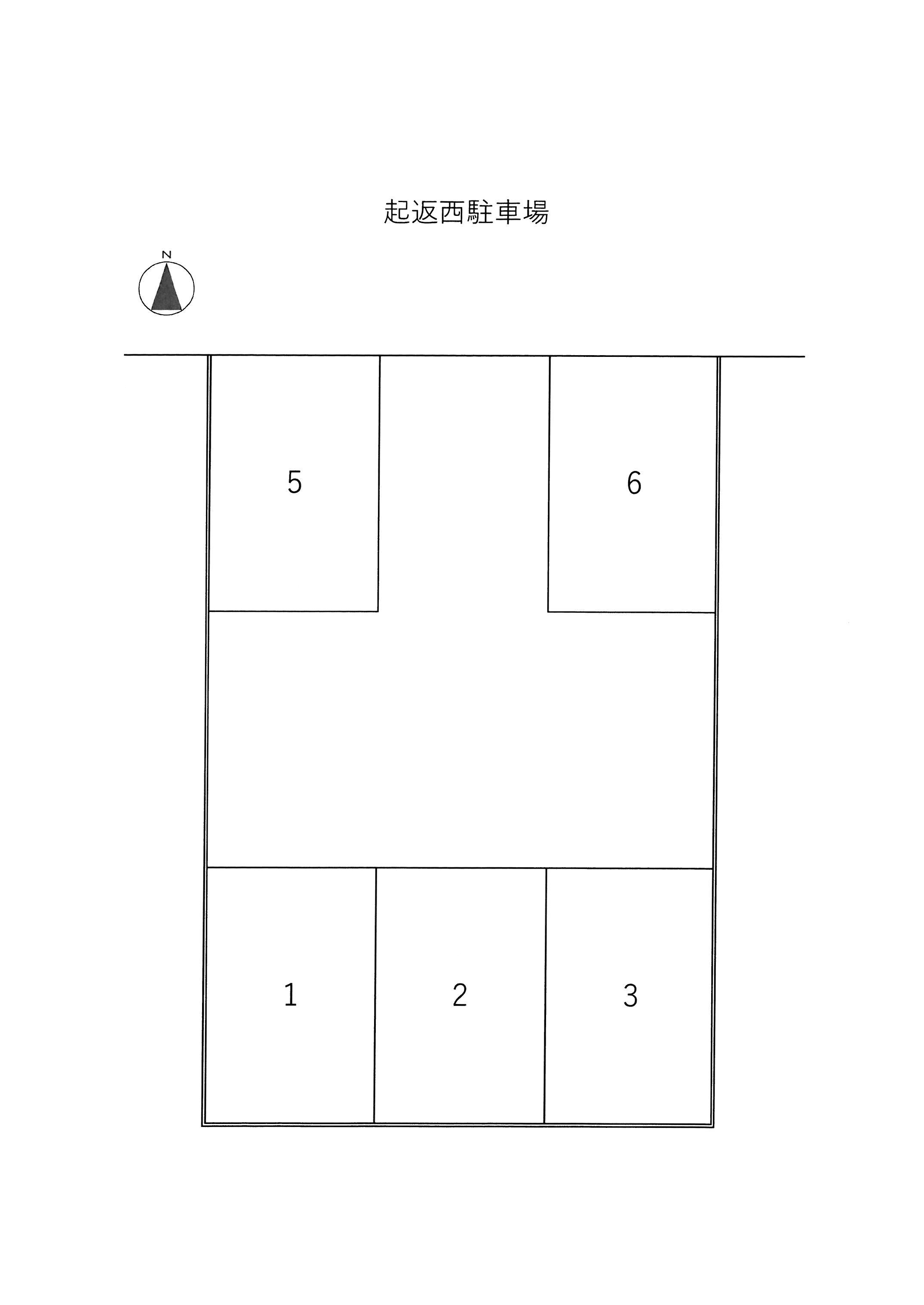 起返西駐車場の駐車配置図
