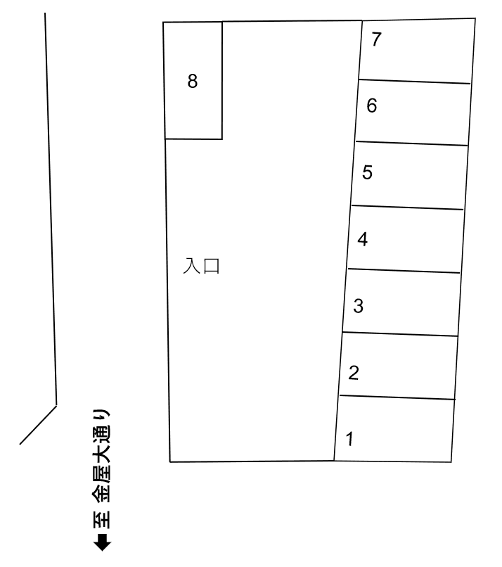 上之町　Ⅰパーキングの駐車配置図