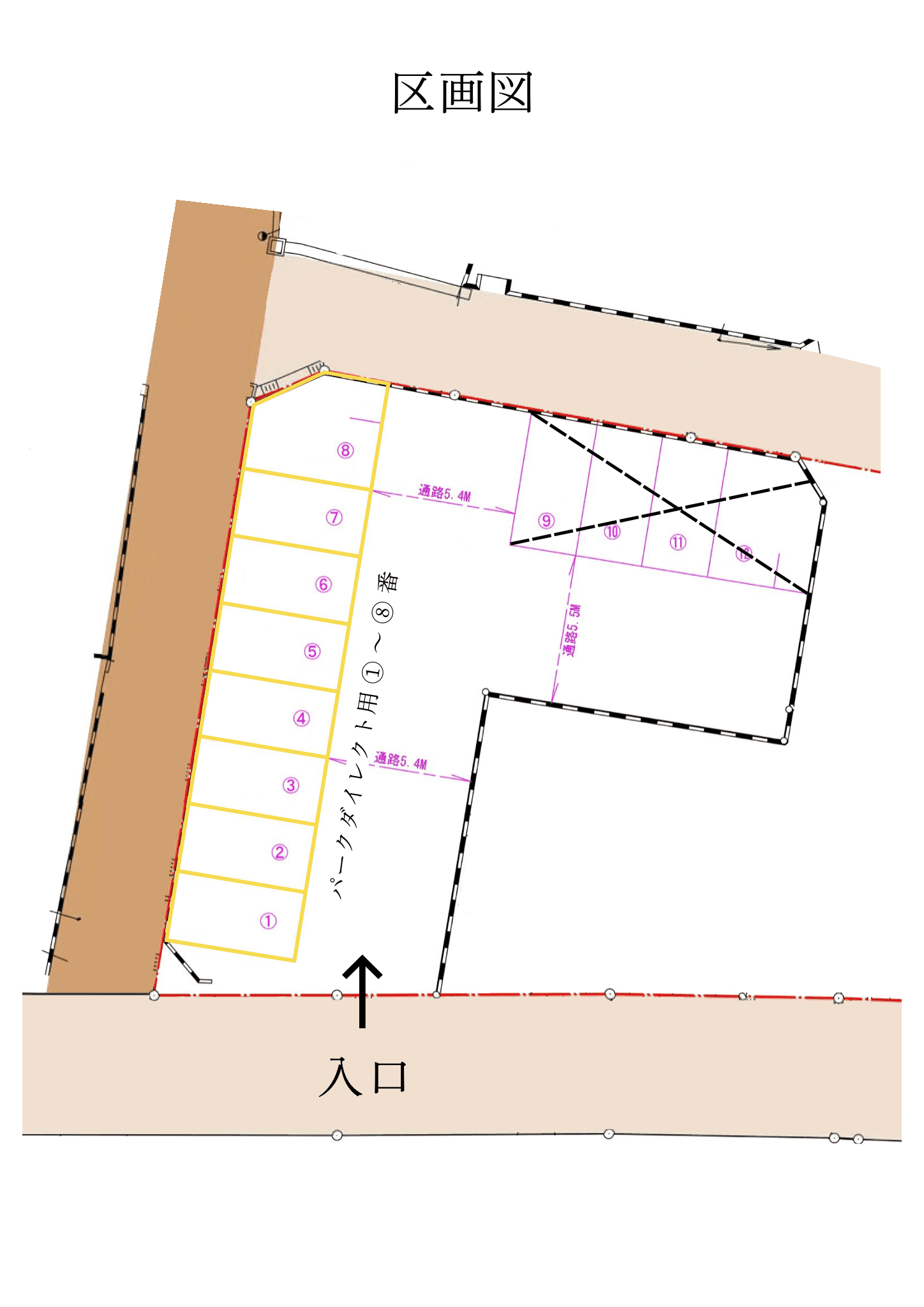 加藤渋池駐車場の駐車配置図