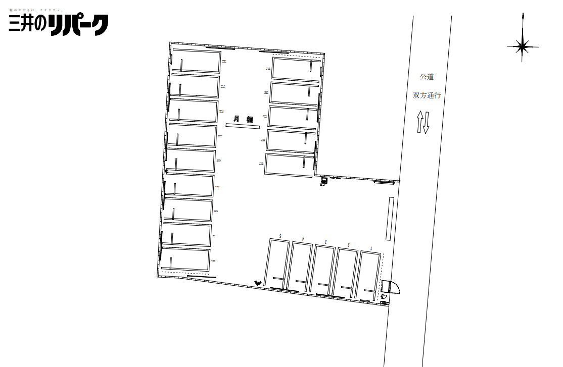 柏原安堂町の駐車配置図