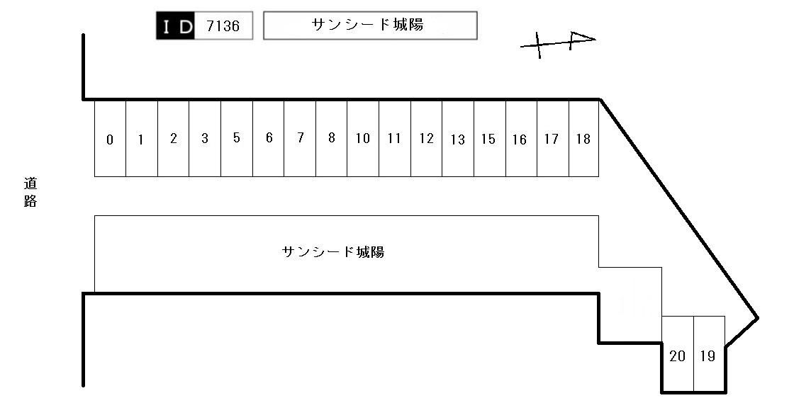 サンシード城陽の駐車配置図