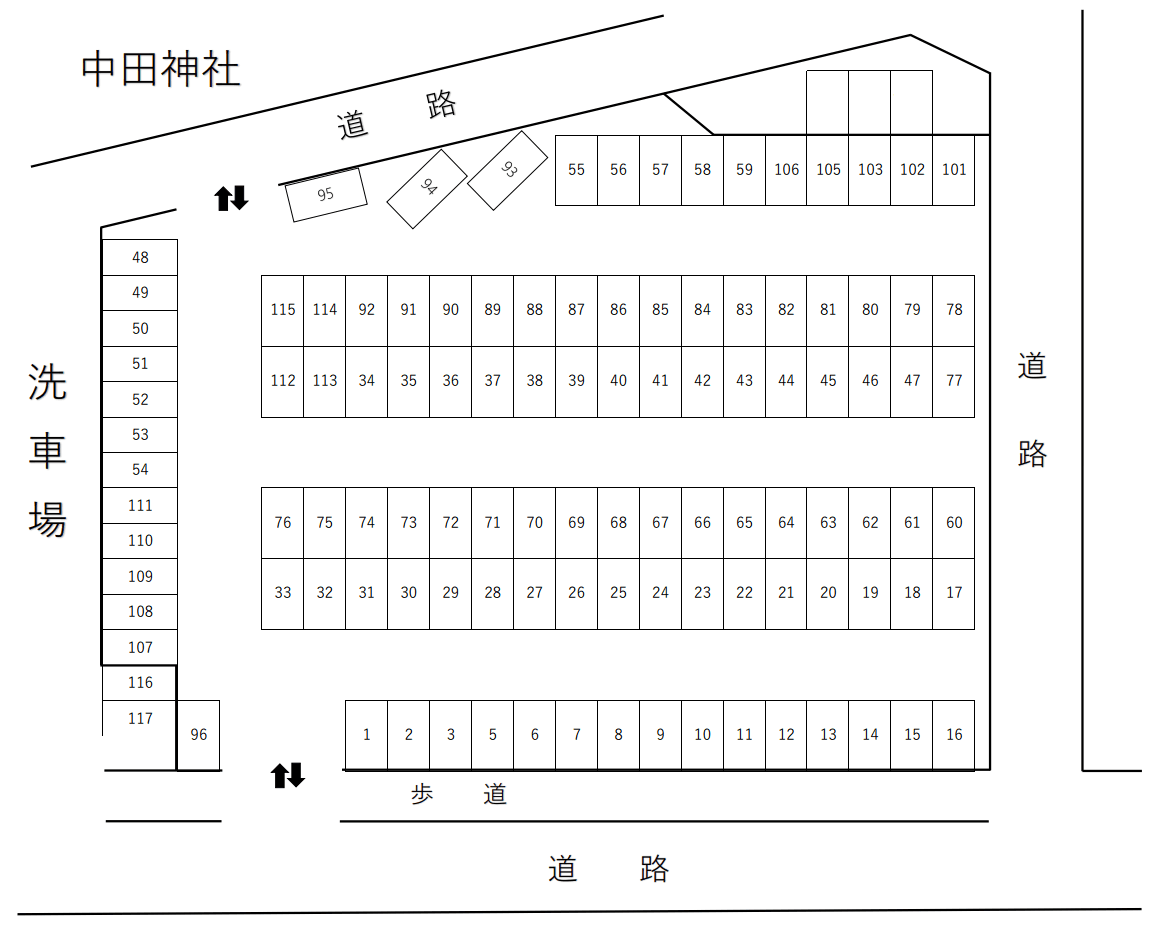 鈴吉月極駐車場の駐車配置図