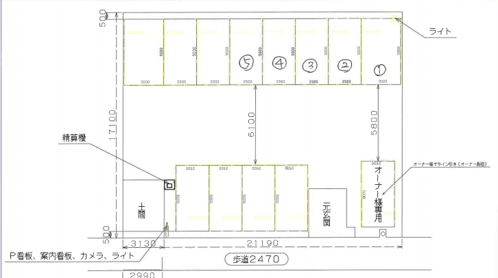 エコロパーク 川崎千代ヶ丘第2駐車場の駐車配置図