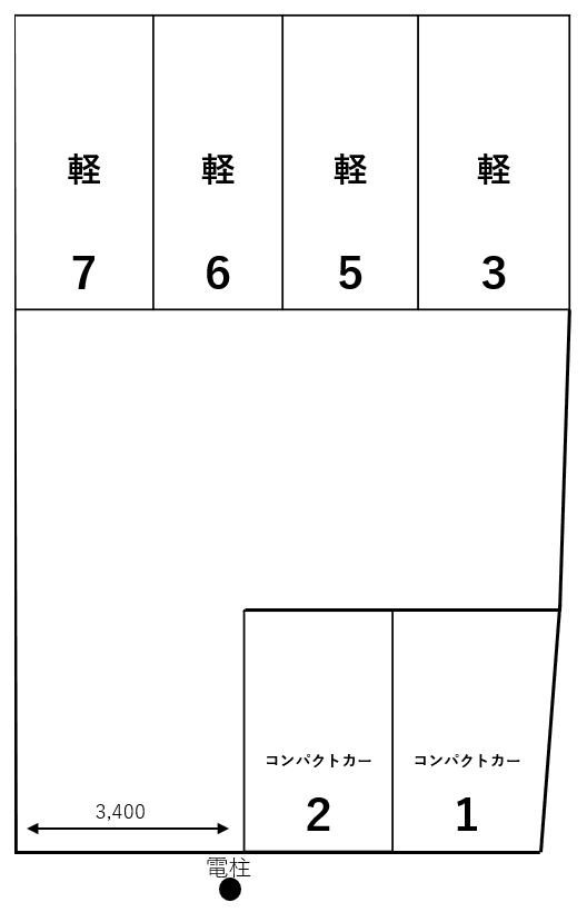 紫野西藤ノ森町ガレージの駐車配置図