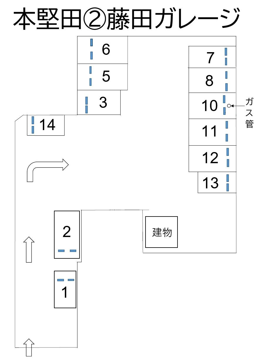 本堅田②藤田ガレージの駐車配置図