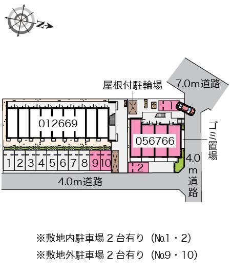 クレイノエスポワール(56766)　敷地外駐車場の駐車配置図