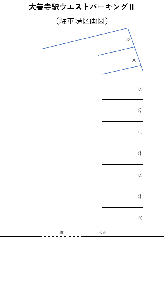 大善寺駅ウエストパーキングⅡの駐車配置図
