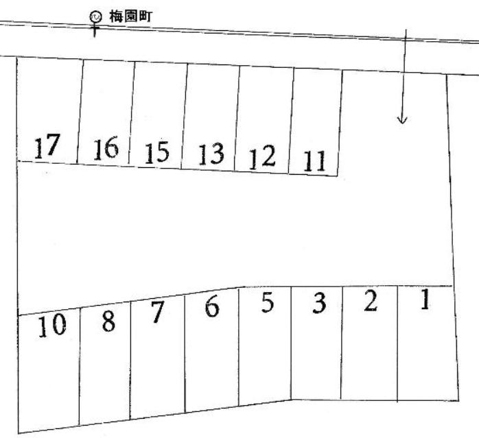 梅園ガレージの駐車配置図