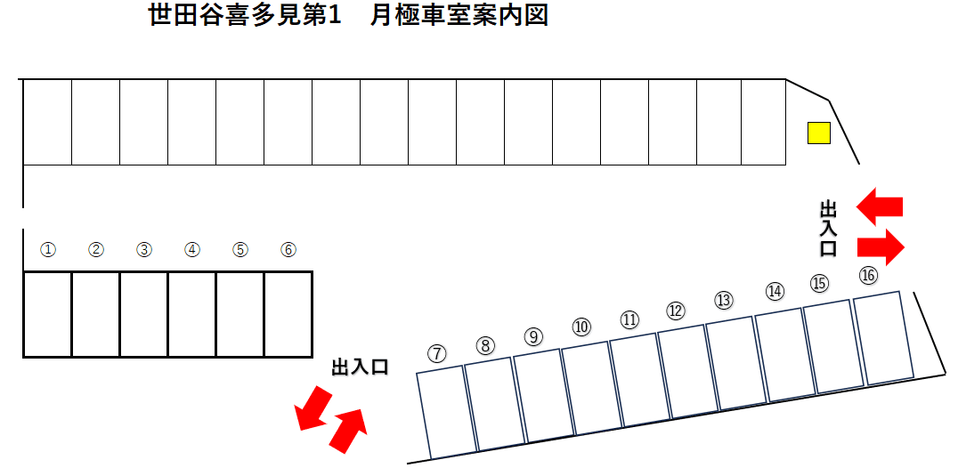 世田谷喜多見第１の駐車配置図