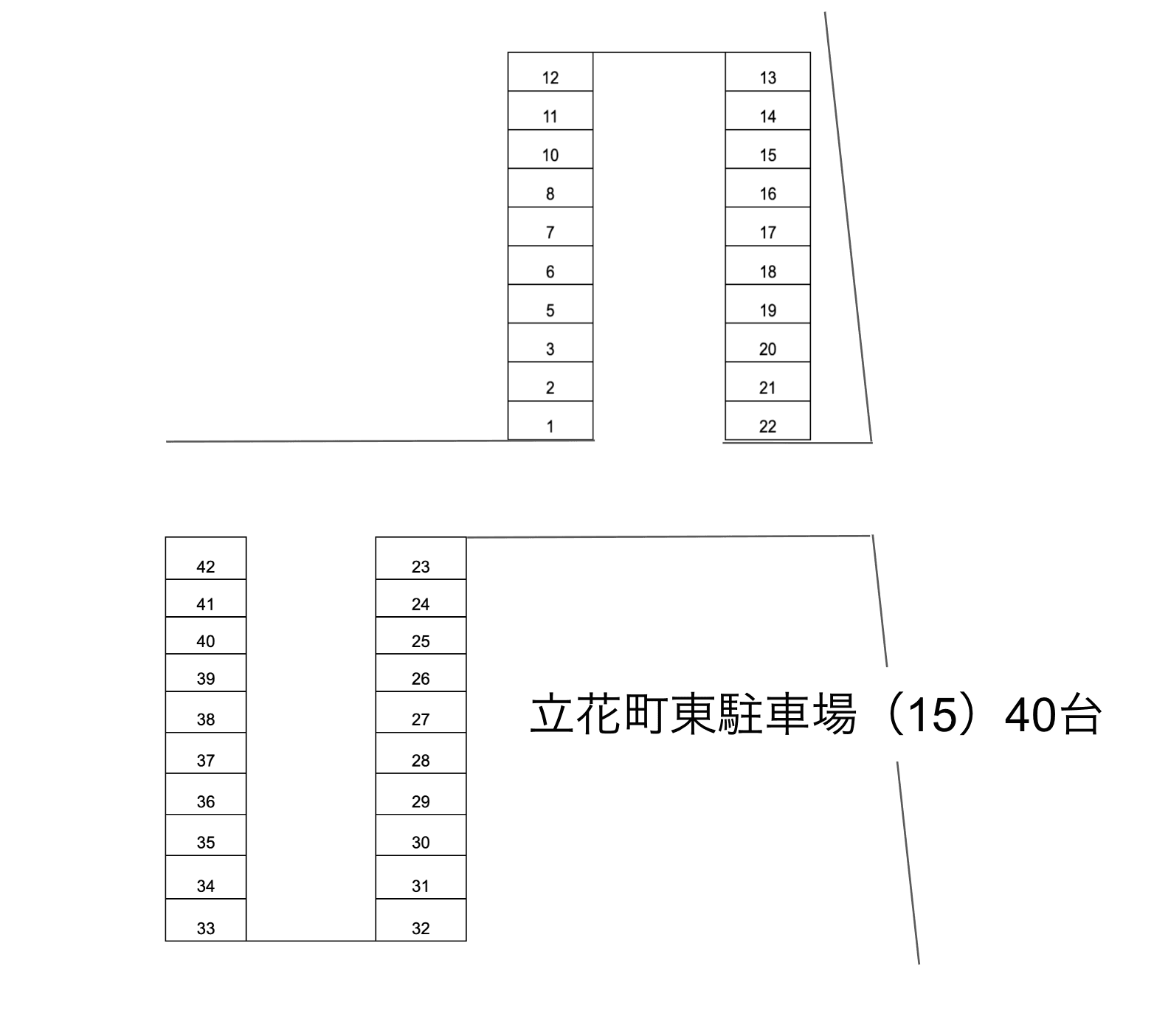 立花町東駐車場の駐車配置図