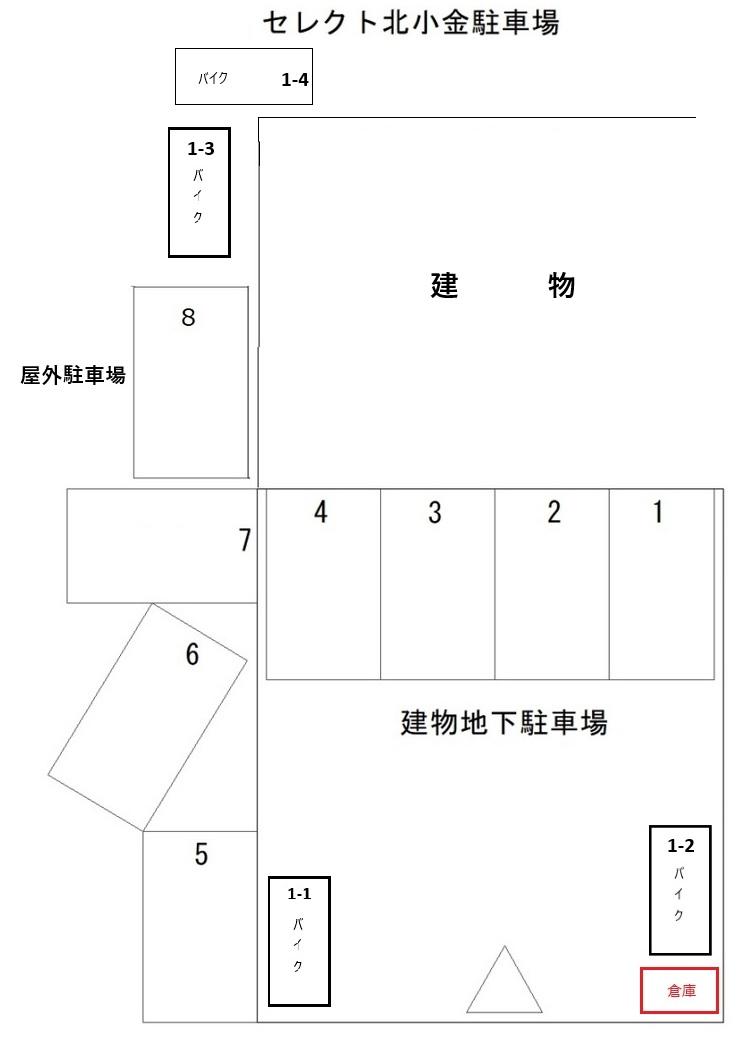 セレクト北小金駐車場の駐車配置図