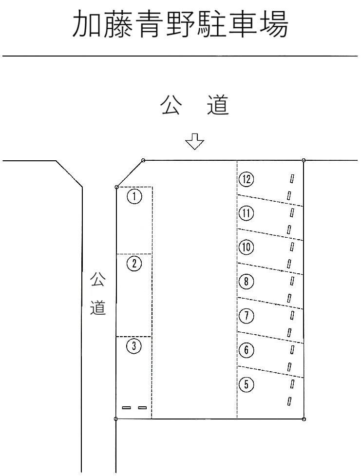 加藤青野駐車場の駐車配置図