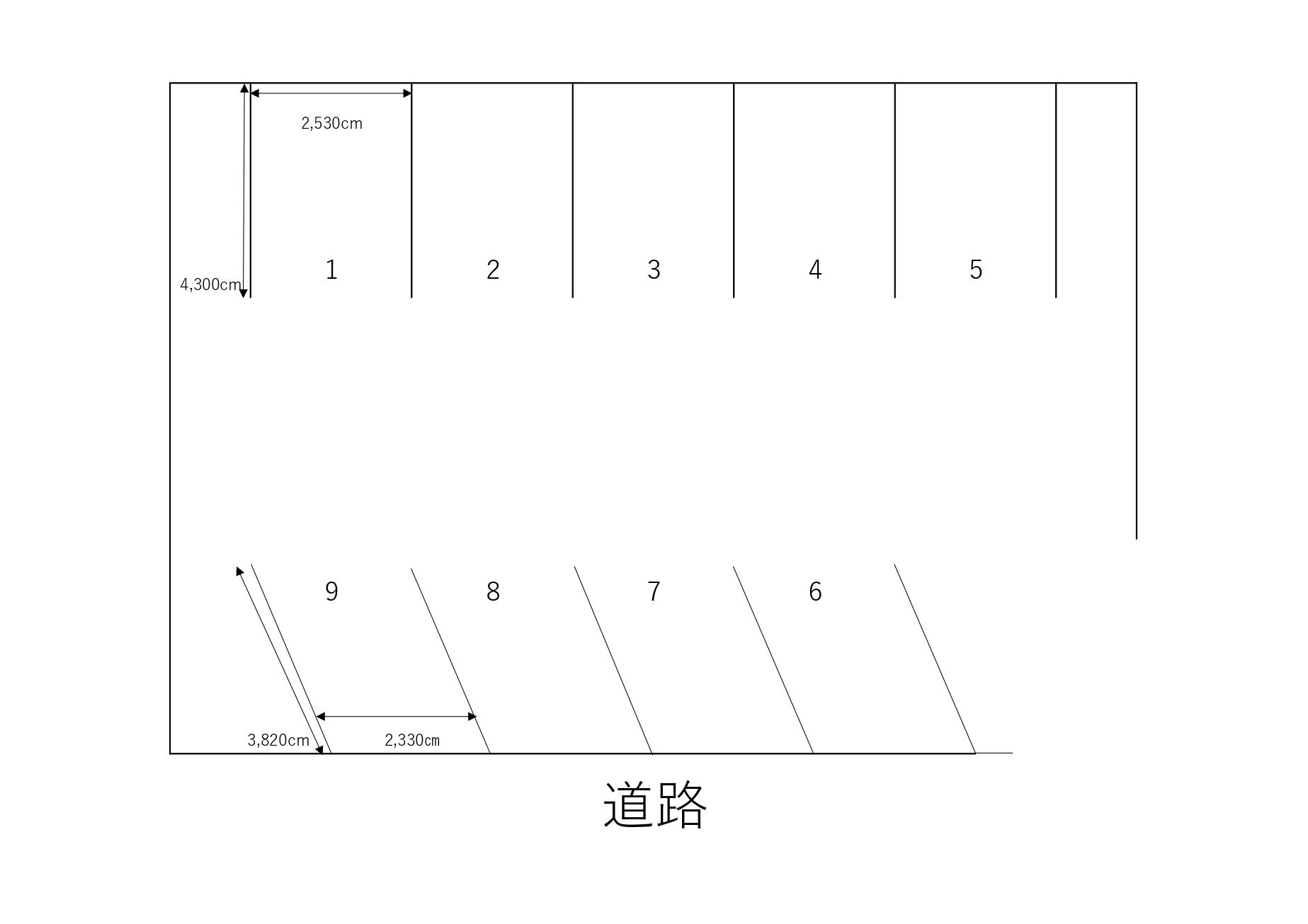 通津S駐車場の駐車配置図
