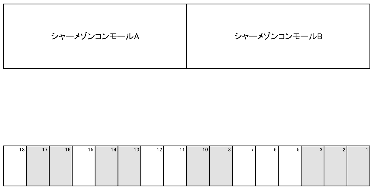 シャーメゾンコンモールの駐車配置図