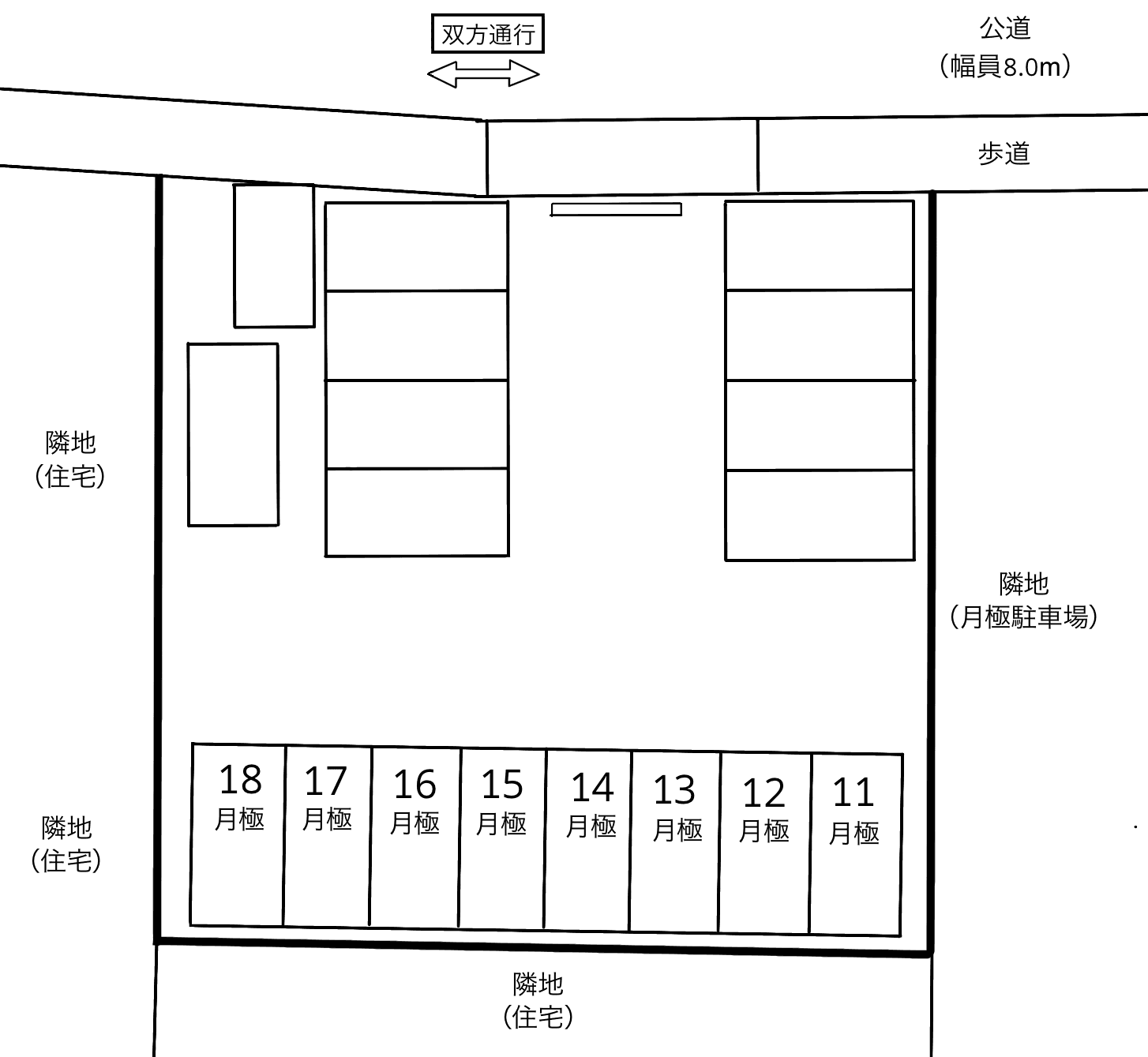 汁谷町の駐車配置図
