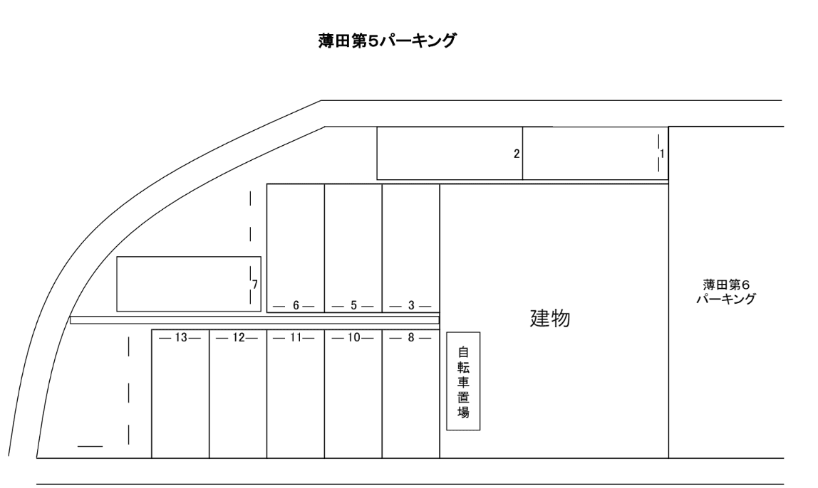 薄田第５パーキングの駐車配置図