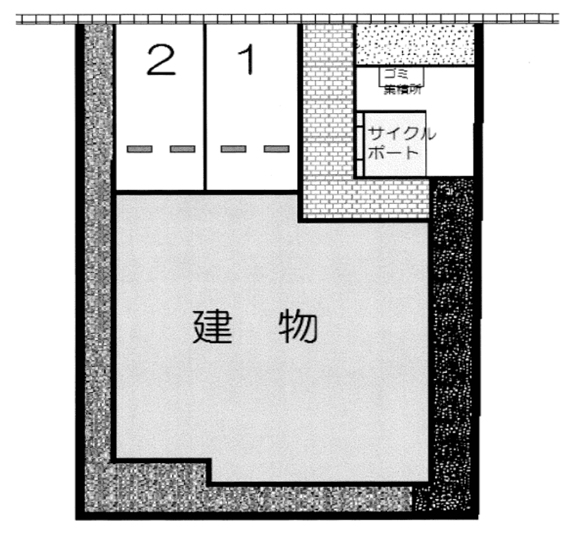 ベレオ五橋　敷地内月極駐車場の駐車配置図