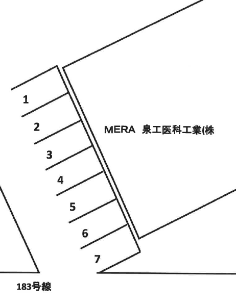 米田Ｃガレージの駐車配置図