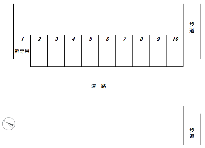 大町田澤パーキングの駐車配置図