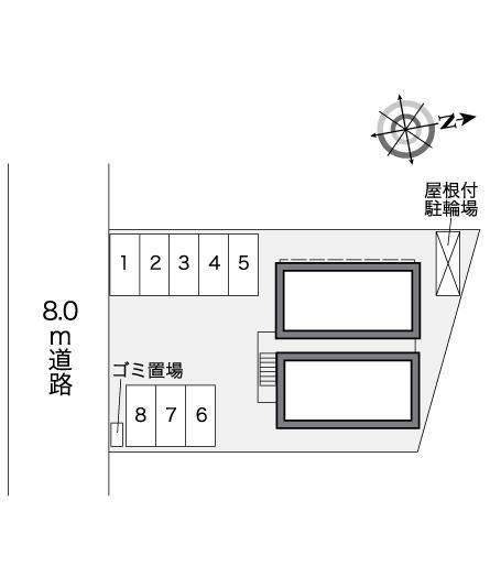 フローラ夷山(26508)の駐車配置図