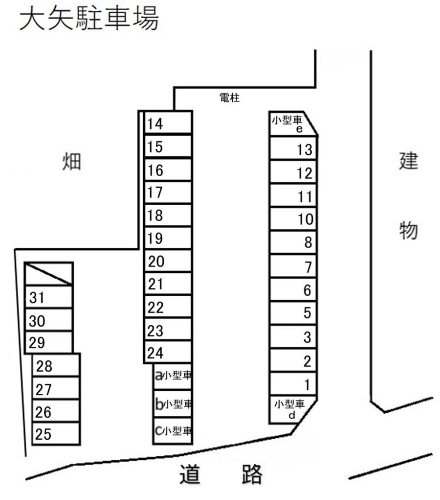 大矢駐車場の駐車配置図
