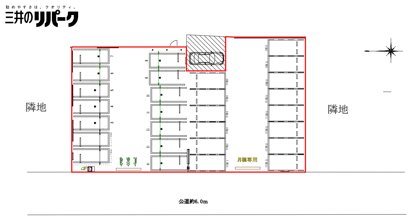 石原４丁目第３の駐車配置図