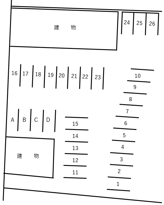 菅原町第２駐車場の駐車配置図
