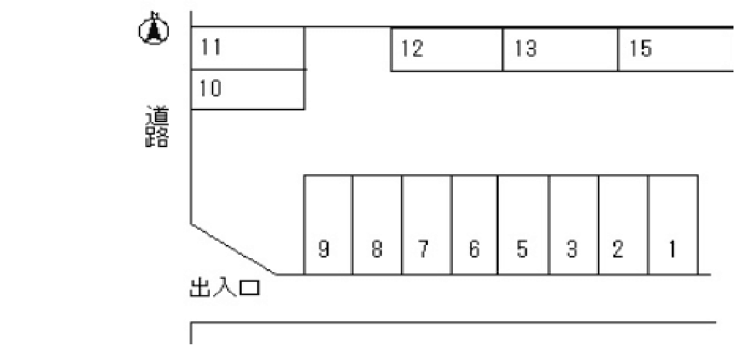 中間月極駐車場の駐車配置図
