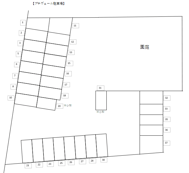 プチヴェール駐車場の駐車配置図