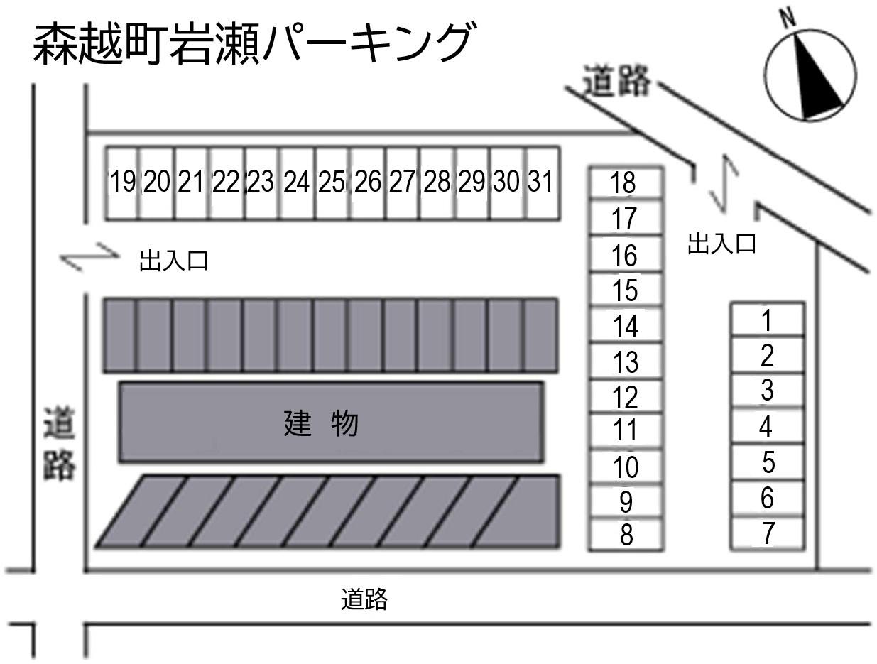 森越町岩瀬パーキングの駐車配置図