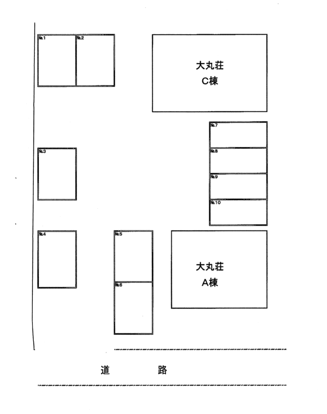大丸荘駐車場の駐車配置図