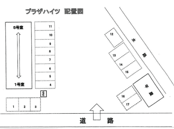 プラザハイツの駐車配置図