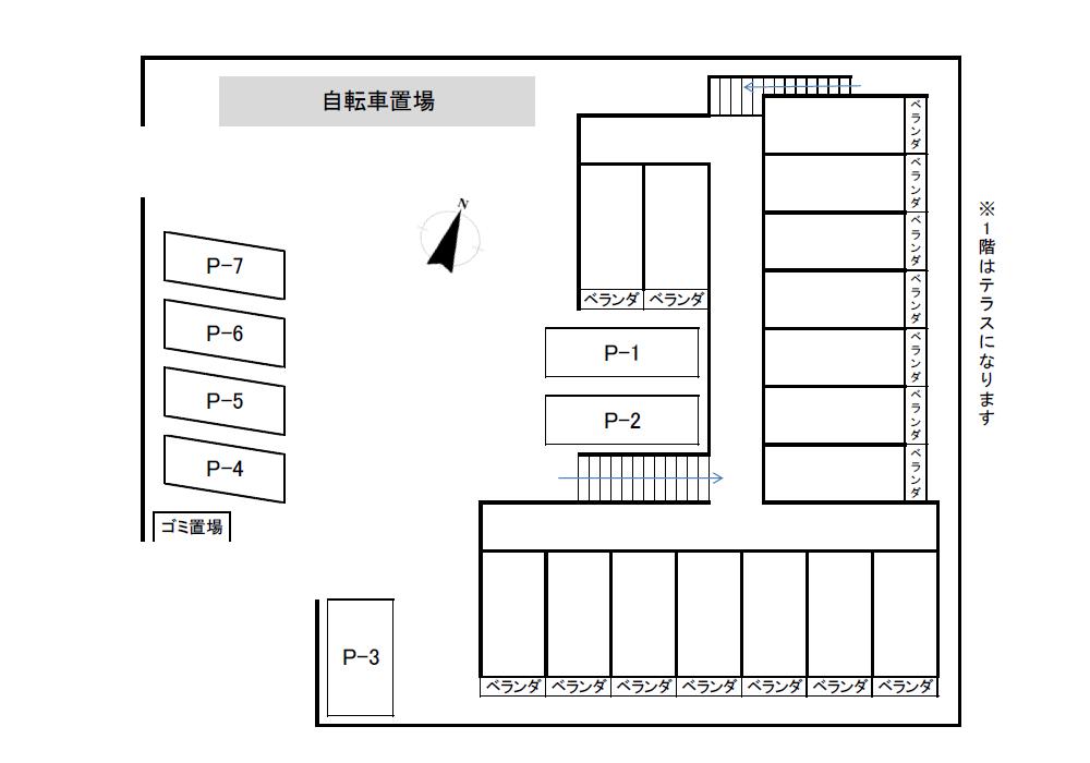 グリーンハイム鶴川駐車場の駐車配置図
