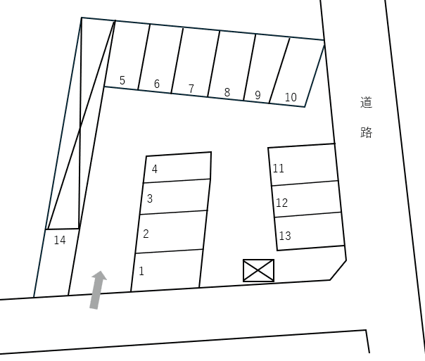 河野駐車場の駐車配置図