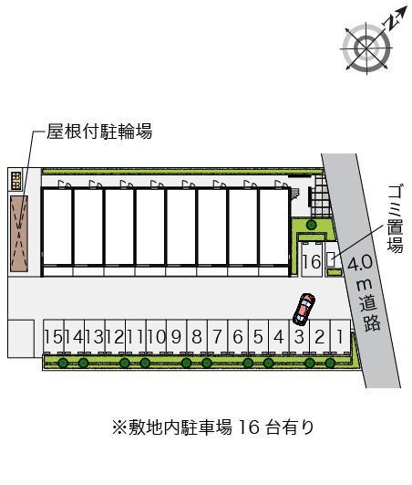 エムフラッツ新里(53103)の駐車配置図