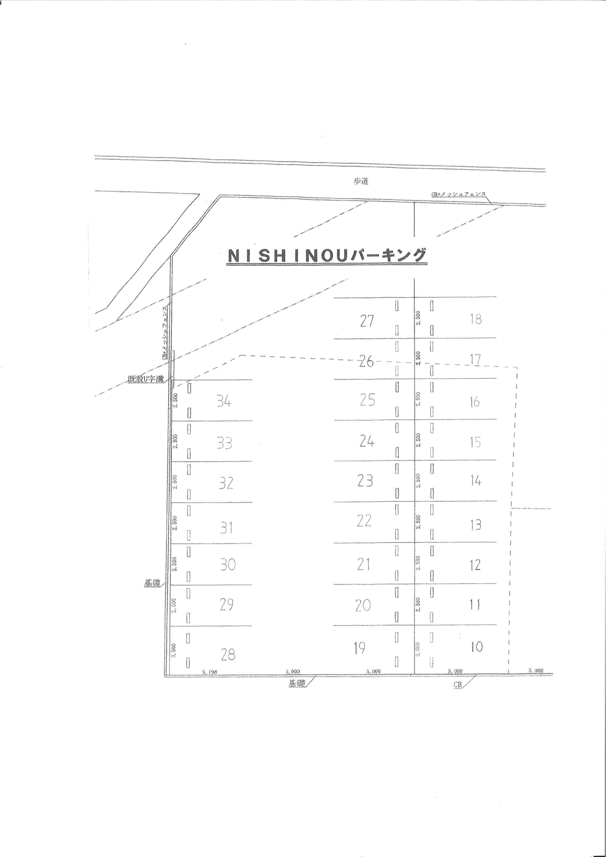 ＮＩＳＨＩＮＯＵパーキングの駐車配置図