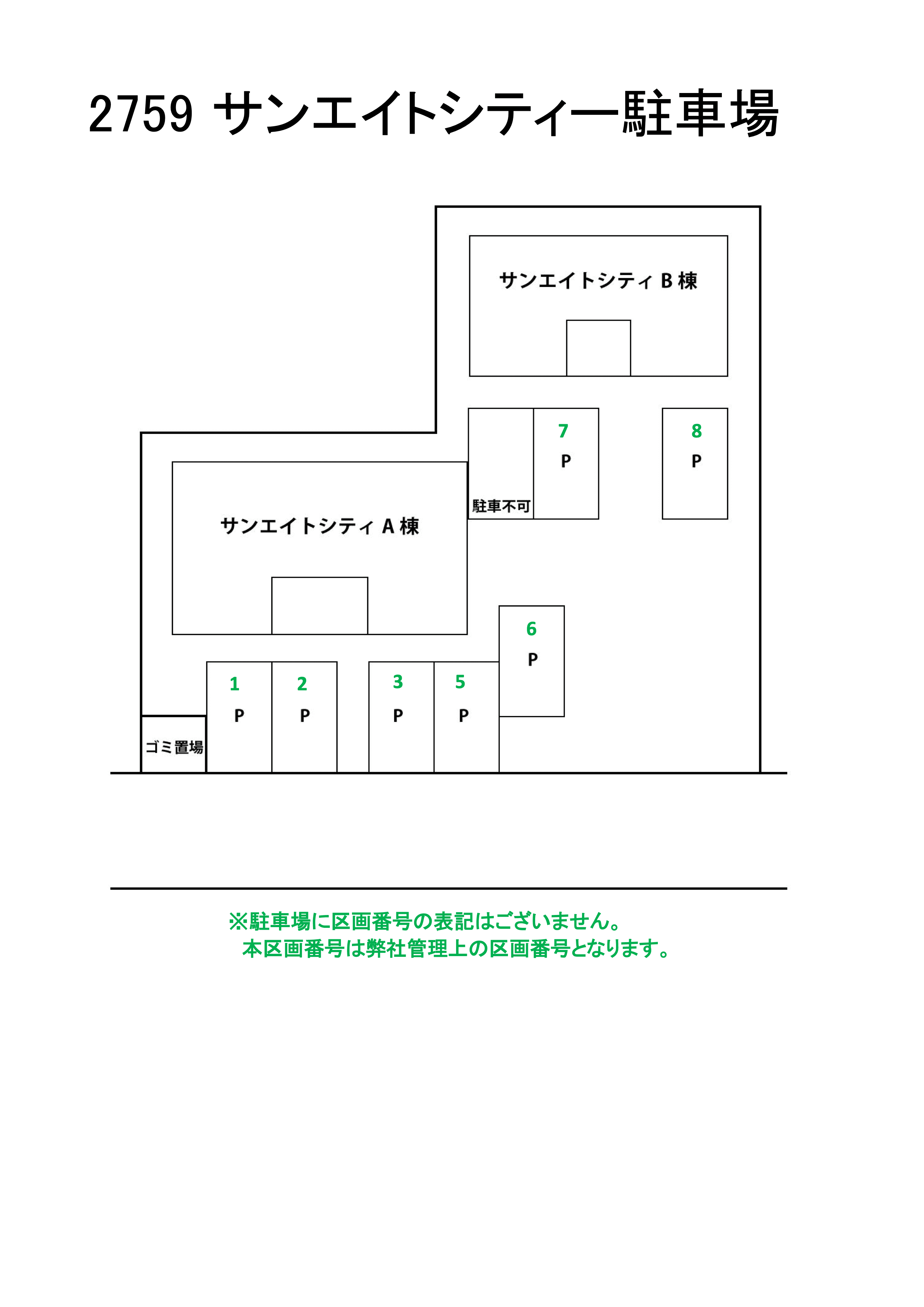 サンエイトシティー駐車場の駐車配置図