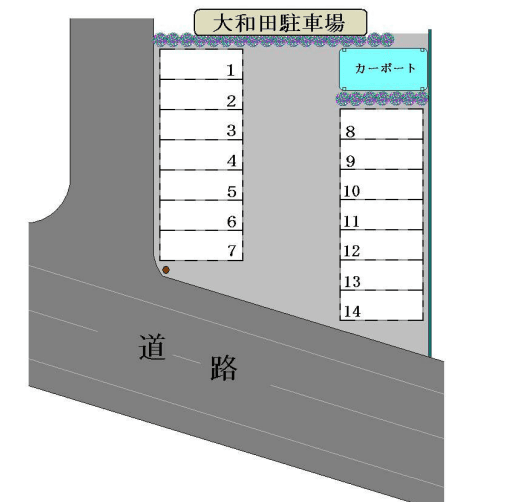 大和田駐車場の駐車配置図