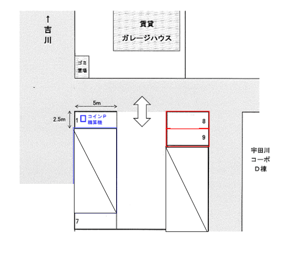 岡田駐車場（彦成）の駐車配置図