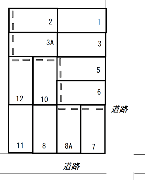 本羽田１-１８柳下駐車場の駐車配置図