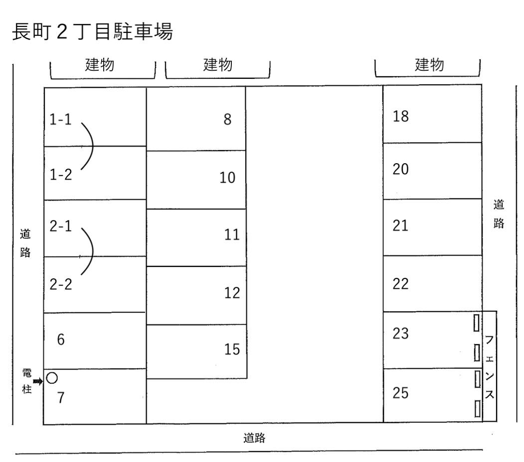 長町２丁目駐車場の駐車配置図